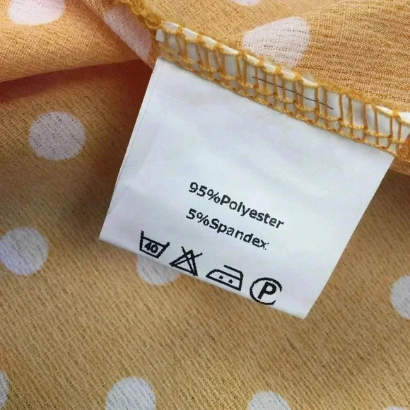 Cupshe Womens Orange Yellow Polka Dot Side Tie Ruffled Trim Wrap Dress Size 2XL - Picture 7 of 10